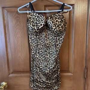 Leopard Print Bustier Dress